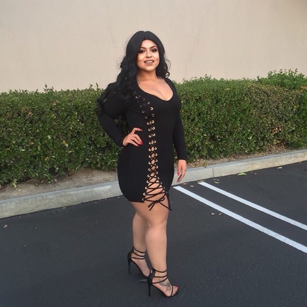 Lace up fashion Nova dress